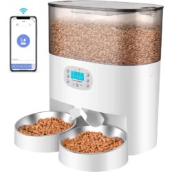 NSPET 6L Smart WiFi Automatic Pet Feeder for Cats and Dogs – Dual Power Food Dispenser