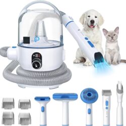NSPET 5-in-1 Pet Grooming Vacuum Kit with 2.0L Dust Cup – Low Noise Dog and Cat Hair Remover